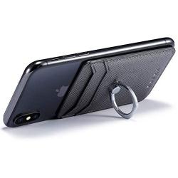 Card Holder for Back of Phone, Cell Phone Credit Wallet with Ring Pocket Stick on iPhone