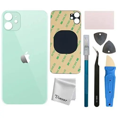 Vimour Back Glass Replacement for iPhone 11 6.1 Inches All Carriers with Pre-Installed Adhesive and Repair Tool Kits (Green) Vimour Back Glass Replacement for iPhone 11 6.1 Inches All Carriers with Pre-Installed Adhesive and Repair Tool Kits (Green)