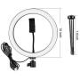 Ring Light with Tripod Stand and Phone Holder, 10 inch Desktop Circle Light with 3 Lighting Colors and 10 Brightness, Portable Halo Light for YouTube, Makeup, Live Streaming, Video Shooting