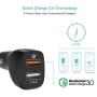 Keymox Fast Charge Car Charger, 30W Dual Port with Quick Charge 3.0 USB Cell Phone Car Adapter for iPhone 11 Pro Max, Samsung Note10+ / S10, Google Pixel 4 XL, iPad, AirPods Pro, and More-Black