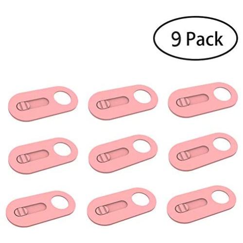 Webcam Cover Slide, 0.027 Inch Ultra Thin Camera Cover Slide for Laptop, Computer, Dell HP Lenovo Laptop, iMac, MacBook Pro, Smartphone, Pink Webcam Privacy Cover Protect Privacy(9 Pack)