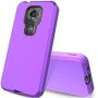 Moto E5 Plus Case, Moto E5 Supra Case AMENQ 3 in 1 Hybrid Heavy Duty Shockproof with Rugged Hard PC and TPU Bumper Protective Armor Phone Cover for Motorola Moto E Plus (5th Gen) 2018 (Purple)