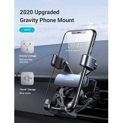 [2020 Upgraded] Gravity Phone Holder for Car, AINOPE Air Vent Phone Holder with Hook Like Clips Hand Free Automatic Car Phone Mount Auto-Clamping Cell Phone Car Mount for iPhone All Smartphone