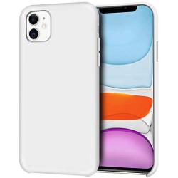 Anuck iPhone 11 Case, Anti-Slip Liquid Silicone Gel Rubber Bumper Case with Soft Microfiber Lining Cushion Slim Hard Shell Shockproof Protective Case Cover for Apple iPhone 11 6.1" 2019 - White