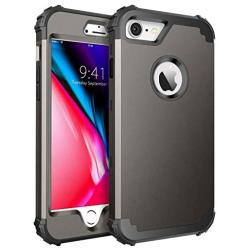 iPhone 8 Case, iPhone 7 Case, BENTOBEN Heavy Duty Shockproof 3 in 1 Slim Hybrid Hard PC Soft Silicone Rubber Bumper Rugged Protective Phone Case Cover for iPhone 8 /iPhone 7 (4.7") Gunmetal