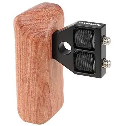 CAMVATE DSLR Wood Wooden Handle Grip Mount Support for DV Video Cage Rig (Left Hand)