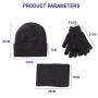 Winter Warm Clothing Set - Beanie Hat, Scarf and Touch Screen Gloves [3in1 Set]