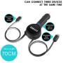 SDBAUX Car Charger,Quick Charge 3.1A/15W with 2.3ft Dual Retractable Cable,Compatible/Replacement for iPad iPod Phone 11 XS Max XR X 8 7 6 Plus 5s,1 USB Port for Samsung Galaxy LG Google Pixel & More