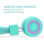 Elecder i37 Kids Headphones Children Girls Boys Teens Foldable Adjustable On Ear Headphones 3.5mm Jack Compatible iPad Cellphones Computer MP3/4 Kindle Airplane School Tablet Green/Purple