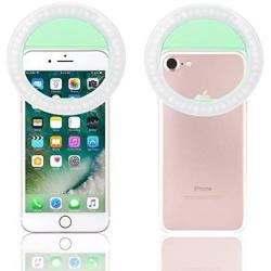 XINBAOHONG Selfie Ring Light [Rechargeable Battery] 48 LED Clip on Fill Light for Smartphone Photograpy,Camera Video, Girl Makeup.(Green)