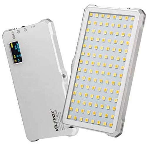 LED Mini Fill Light, 112 LED Bi-Color Dimmable Video Light with CRI 96+, 3200-5600K, Lithium Battery and OLED Display for Digital SLR Camera/Camcorder