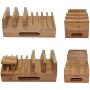 Bamboo Charging Station Organizer for Multiple Devices & Wood Desktop Docking Charging Stand Such As Cell Phone, Tablets, Phone Case and Watch Stand - Pezin & Hulin
