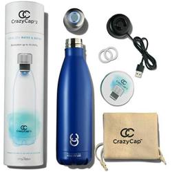 CrazyCap UV Water Purifier Cap and Insulated Self Cleaning Water Bottle - Turns Any Water Source Into Clean Drinkable Water - 17 oz