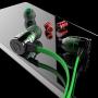 Plextone Chat Gaming Earphone with Gaming Tuner Gadget & Extension Cord for Cell Phone iOS Android Computer Laptop (G25 Green)