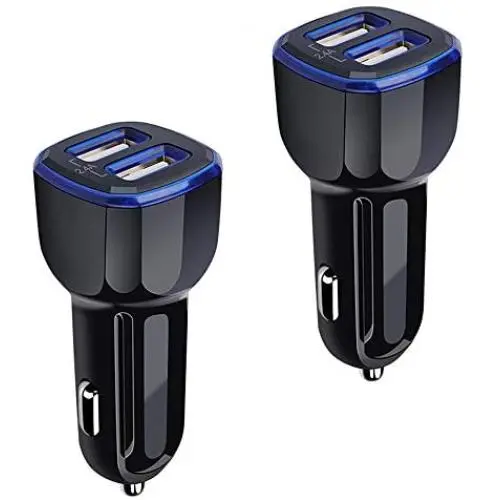 Car Charger, 2.4A 12W AndHot 2 Pack Mini Dual USB Port Car Charger Adapter Plug Compatible with iPhone 11 Pro Max XR XS X 8 7 6S Plus, Samsung Galaxy S10 Note 10 A50, LG, Moto, Google Pixel, Android Car Charger, 2.4A 12W AndHot 2 Pack Mini Dual USB Port Car Charger Adapter Plug Compatible with iPhone 11 Pro Max XR XS X 8 7 6S Plus, Samsung Galaxy S10 Note 10 A50, LG, Moto, Google Pixel, Android