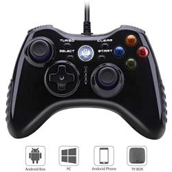 Wired Gaming Controller, OUTWIT Wired USB Game Controller Joystick for PC Plug and Play Gamepad with Dual-Vibration Turbo and Trigger Buttons for Windows/Steam/Android/ PS3/ TV Box, Fathers Day Gift