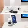 AhaStyle 3 in 1 Charging Stand Dock Aluminum Desktop Holder for Cell Phone, AirPods Pro/AirPods 2/ AirPods and Apple Watch Series 5/4/3/2/1(Silver) AhaStyle 3 in 1 Charging Stand Dock Aluminum Desktop Holder for Cell Phone, AirPods Pro/AirPods 2/ AirPods and Apple Watch Series 5/4/3/2/1(Silver)