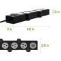 Cellet 4 Outlet Foldable Rotating Power Strip, with Timer and ON and Off Button, Fireproof PC, Dual USB Charging Ports, 5 Foot Cord, for Computers, Smartphones, Tablets, Cameras, etc. (Black)