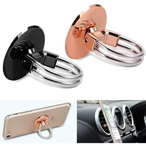 IVSO Finger Ring Stand, Cell Phone Ring Holder 360 Rotation Ring Car Mount for All Smartphone,Finger Grip Rings (Black and Rosegold) IVSO Finger Ring Stand, Cell Phone Ring Holder 360 Rotation Ring Car Mount for All Smartphone,Finger Grip Rings (Black and Rosegold)