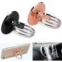 IVSO Finger Ring Stand, Cell Phone Ring Holder 360 Rotation Ring Car Mount for All Smartphone,Finger Grip Rings (Black and Rosegold)