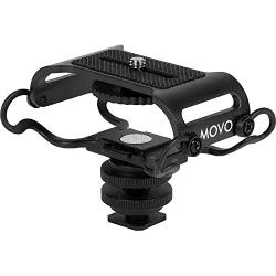 Movo SMM5-B Universal Microphone and Portable Recorder Shock Mount - Fits the Zoom H1n, H2n, H4n, H5, H6, Tascam DR-40x, DR-05x, DR-07x and others with a 1/4" Mounting Screw (Black)