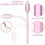 SHARLLEN Phone Cable 5Pack [3/3/6/6/10FT] Nylon Braided USB Charging & Syncing Extra Long Cord Compatible iPhone X/8/8 Plus/7/7 Plus/6s/6s Plus/SE/iPad iPod Nano (Rose Gold)…