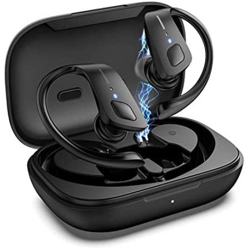 HolyHigh Wireless Headphones Sports Earbuds Pro Bluetooth 5.0 Earphones IPX7 Waterproof 35H Play Time with Charging Case for Running Gym