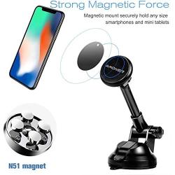 Amoner Magnetic Phone Car Mount, Universal Phone Holder for Car Dashboard Windshield, One Hand Operation, Compatible with iPhone 11pro 11 X Xs 9, Samsung S10+ 10 S9+ 9 and More Smartphone