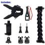 SIOTI Jaws Flex Clamp Mount with Adjustable Goose Neck and Cellphone Tripod Adapter Mount Compatible with GoPro Hero4 Session,Hero4,Hero3+,Hero3,Hero2,Hero Cameras and iPhone Samsung Most Smartphone