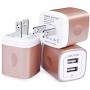 USB Charging Box, Charger Adapter, Ailkin 3-Pack 2.1Amp Dual Port Fast Charge Plug Cube Base Replacement for iPhone X/8/7/6S/6S Plus/6, Samsung Galaxy S7/S6/S5 Edge, LG, HTC, Huawei, Moto, Kindle