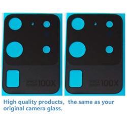 2 Pieces Galaxy S20 Ultra 5G Rear Camera Glass Lens Cover Replacement for Samsung Galaxy S20 Ultra 5G (All Carriers) with Adhesive Pre-Installed +Repair Tools (S20 Ultra)