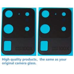 2 Pieces Galaxy S20 Ultra 5G Rear Camera Glass Lens Cover Replacement for Samsung Galaxy S20 Ultra 5G (All Carriers) with Adhesive Pre-Installed +Repair Tools (S20 Ultra)