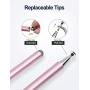 Stylus Pen LIBERRWAY Disc Stylus Fiber Stylus with Magnetically Attached Cap, Fits for Universal Touch Screens, Rosegold
