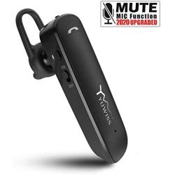 YW YUWISS Bluetooth Headset 24Hrs Playtime Wireless Cell Phones Earpiece V5.0 with Mic Noise Canceling Hands Free Car Driving Headphones Compatible with iPhone Android All Smart Cell Phone (Black)