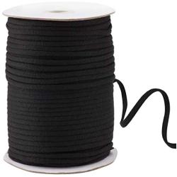 145 Yard 1/4 Inch Wide Black Elastic String Cord Bands Rope for Sewing Crafts DIY Mask (1/4 Inch 145 Yards)