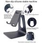 Adjustable Cell Phone Stand,Skejer Stand,2020 Update,Phone Holder,Table Stand,Dock,Aluminum Desktop Stand Compatible with iPhone Galaxy Edge All Smart Phone and Tablets Under 10 inches-Black