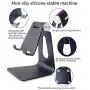Adjustable Cell Phone Stand,Skejer Stand,2020 Update,Phone Holder,Table Stand,Dock,Aluminum Desktop Stand Compatible with iPhone Galaxy Edge All Smart Phone and Tablets Under 10 inches-Black