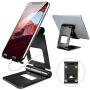 Adjustable Cell Phone Stand, Abdodar Aluminum Desktop Phone Holder Cradle Dock Fully Foldable, Compatible with All Mobile Phone Ipad