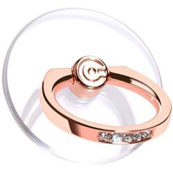 Transparent Phone Ring Stand Holder - EI Sonador Cell Phone Ring Holder Finger Grip 360 Degree Rotation (2 Rose Gold Diamond)