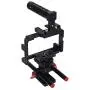 Acouto Camera Cage, Camera Cage Kit Aluminum Alloy Corrosion Resistant Camera Cage Stabilizer with Top Handle Follow Focus Rods for Sony A7II A7RII A7SII