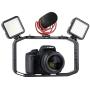 Upgrade M-Rig Metal Smartphone Video Rig with 3 Cold Shoe Mount Compatible with GoPro Series Hero 8 7 6 5, for DJI OSMO Action, Smartphone Camera DSLR Video Shooting/Filming Add Microphone Video Light