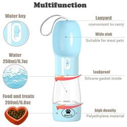 MaoCG Dog Water Bottle for Walking, Multifunctional and Portable Dog Travel Water Dispenser with Food Container,Detachable Design Combo Cup for Drinking and Eating,Suitable for Cats and Puppy