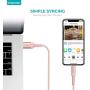 iPhone Charger 10ft, Apple MFi Certified Lightning Cable, Braided Nylon High-Speed Cable for iPhone 11/11 Pro/11 Pro Max/X/XS/XR/XS Max/8/7/6/5S/SE, AirPods/Pro, iPad Mini/Air - Rose Gold