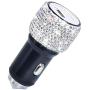Bling Car Charger Dual Port USB Adapter 5V/2.1A Crystal Decoration Plug for iPhone 11/Xs/Xs max/Xr/X/8/7/6/5,iPad Pro/Air/Mini,Samsung,Galaxy S10/S9/S8/S7/S6,Note 9/8,Cute Car Accessories for Women