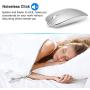 Bluetooth Wireless Mouse, Dual Mode Slim Rechargeable Wireless Mouse Silent Cordless Mouse with Bluetooth 4.0 and 2.4G Wireless, Compatible with Laptop, PC, Windows Mac Android OS Tablet (Silver)