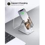 Lamicall Cell Phone Stand, Desk Phone Holder Cradle Compatible with Phone 11 Pro Xs Max XR X 8 7 6 Plus SE, All Smartphones Charging Dock, Desktop Accessories - Silver