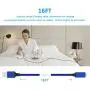 Fast Phone Charger Cable 16FT/5M Cell Phone Charging Cord Extra Long Nylon Braided Data Sync Cable Metal Connector Blue USB Cable Powerline for Phone XR/X/8/8 Plus/7/7 Plus/6/6s/Plus/SE Pad