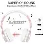 Picun Wireless Headphones 25 Hours Playtime Girls Romantic LED Bluetooth V5.0 Headphones, Hifi Bass Foldbale Headset with HD Mic, Soft Earmuff, Wired & TF Mode for Kids Women(Rose Gold)