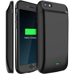 LoHi Battery Case, Available for 4.7 iPhone 6/6s/7/8 5000mAh Ultra Slim Extended Battery Rechargeable Protective Portable Charger Support Headphones (Black)