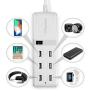 Aluratek 6 Port 2.1A USB Charging Hub with Surge Protection for Smartphone, iPhone, Tablet, iPad, other USB Devices (AUCS06F),White